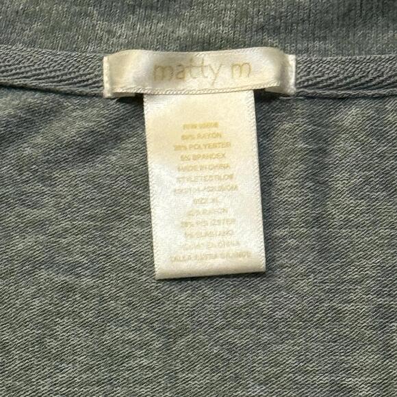 matty m heather sage long-sleeve V-neck tee - 1X - Picture 3 of 3